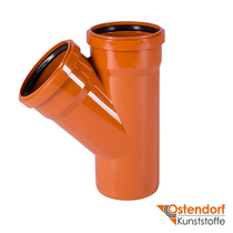 Трійник для зовнішньої каналізації Ostendorf KG ПВХ 110/110 мм 45° (220300)