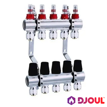 Колектор для теплої підлоги Djoul | 5 контурів  | 1" x 3/4" Euro (DJ2016205A-e)