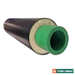 Труба попередньоізольована Interplast Aqua-Plus Prins SDR 7,4 PPR/PUR/PVC (GF) DN 250x34,2 /400 UV Protection Black (780300400)