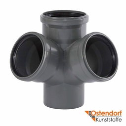 Хрестовина двохплощинна для внутрішньої каналізації Ostendorf HT Safe 110/110/110 мм 67° (175920)