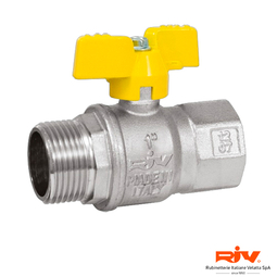 Кран кульовий газовий RIV 7114 DerbyGas ВЗ DN20 3/4" PN32 метелик (077114000005)