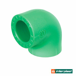 Коліно поліпропіленове 90° 20 мм Interplast PP-R 125 PN30 (790030020)