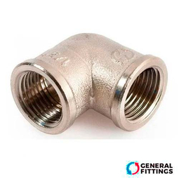 Коліно латунне нікельоване General Fittings 3/4" ВВ (270025N050500A)