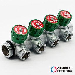 Колектор розподільчий General Fittings FLEXUS 90 | 4 виходи | 1"x3/4" (6300R8C1005V4A)