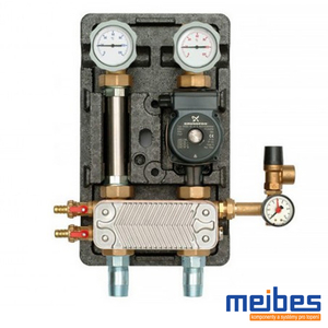 Насосна група Meibes D-UK-HE 1&quot; з т/о на 20 пластин + Grundfos Alpha2 ES 25-60 (104.20.025.20GFP)