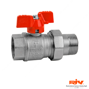 Кран кульовий з американкою RIV4574 Export ВЗ DN25 1" PN32 метелик (024574000007)