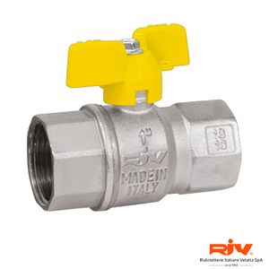Кран кульовий газовий RIV 7104 DerbyGas ВВ DN20 3/4" PN32 метелик (077104000005)