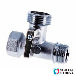 Кран прохідний сантехнічний General Fittings 1/2"-3/4" для підключення пральної машини (140078C040500A)