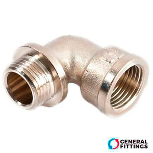 Коліно латунне нікельоване General Fittings 1/2" ВЗ (270024N040400A)