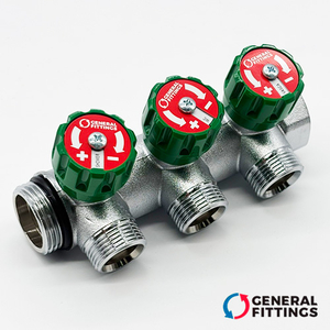 Колектор розподільчий General Fittings FLEXUS 90 | 3 виходи | 1"x3/4" (6300R8C1005V3A)